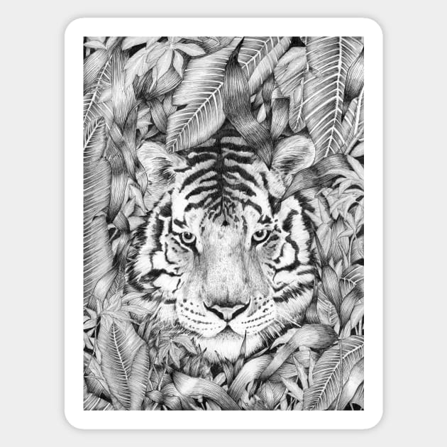 Jungle Tiger Majesty Sticker by ECMazur